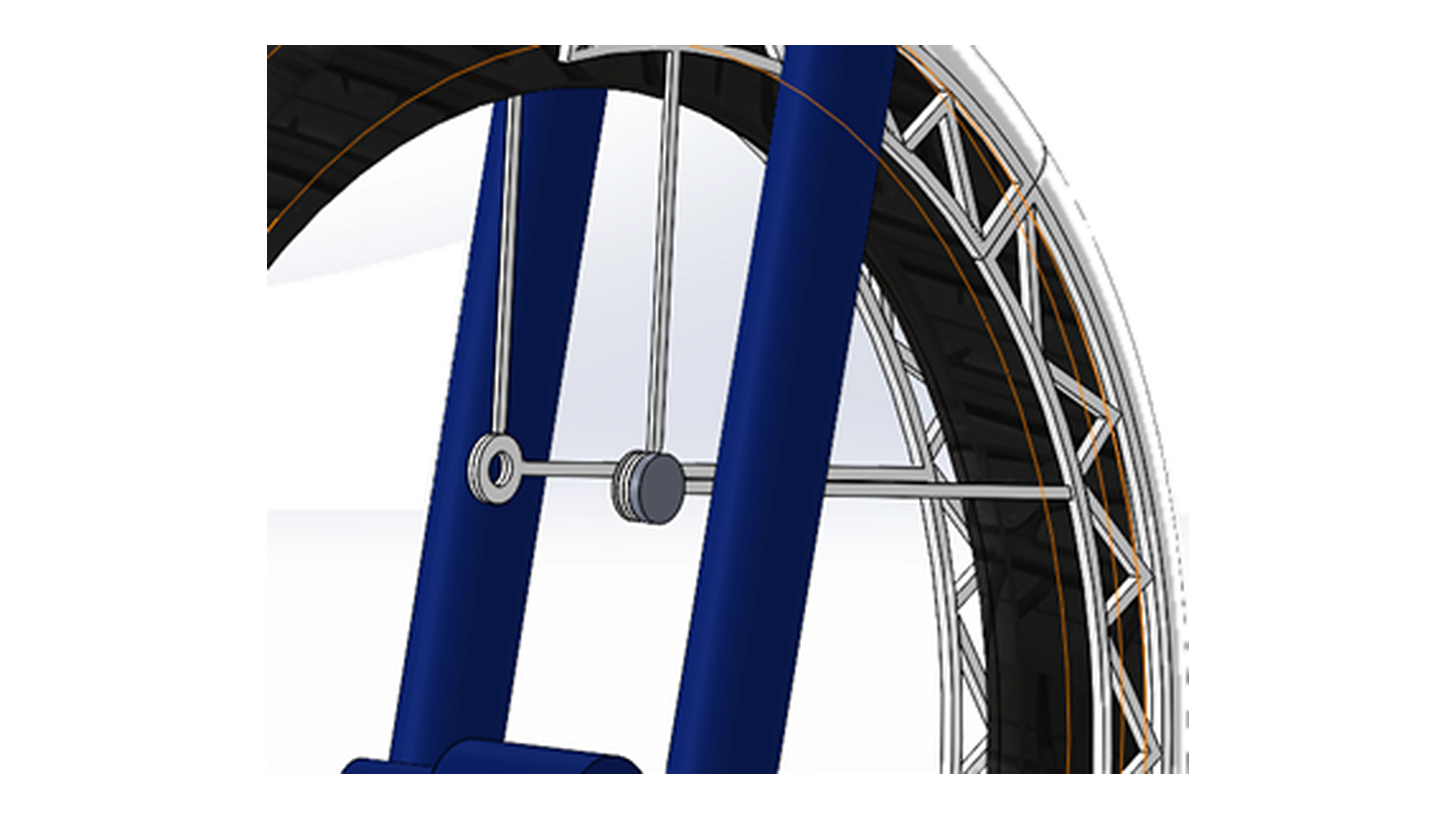 Fender mounting detail on bicycle fork